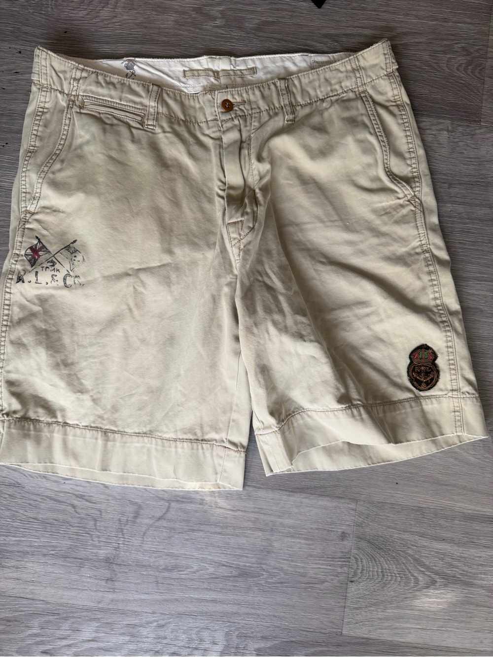 Polo by Ralph Lauren Cream Flat Front Casual Shorts